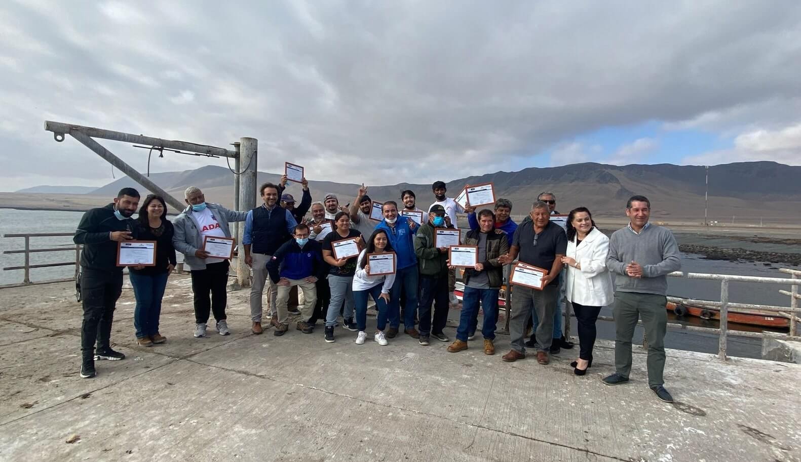 17 pescadores de caleta Caramucho reciben certificación en soldadura